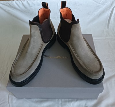 New Santoni Men's Brown Suede Ankle Boots UK 7.5