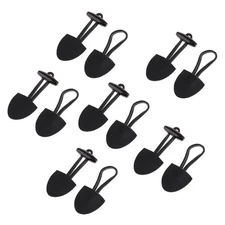 6 Pairs PU Leather Horn Toggle Buttons for Duffle Coat Fastener Buckle Black