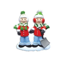 Snow Shovel Family of 2 3 4 5 6 Personalized  Christmas Ornament
