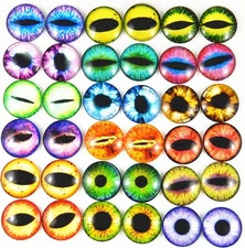 20 Pcs Round Glass Dragon Eyes 30MM Cabochon Eyes for DIY Craft Jewelry Making
