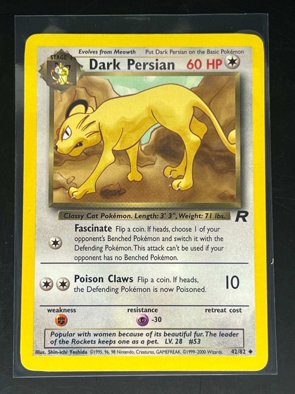 Dark Persian 42/82 Team Rocket Uncommon Pokemon Card LP/P