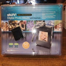 Shift 3 Digital Photo Album Keychain USB 2.0 Rechargeable 60 Photo Capacity NEW