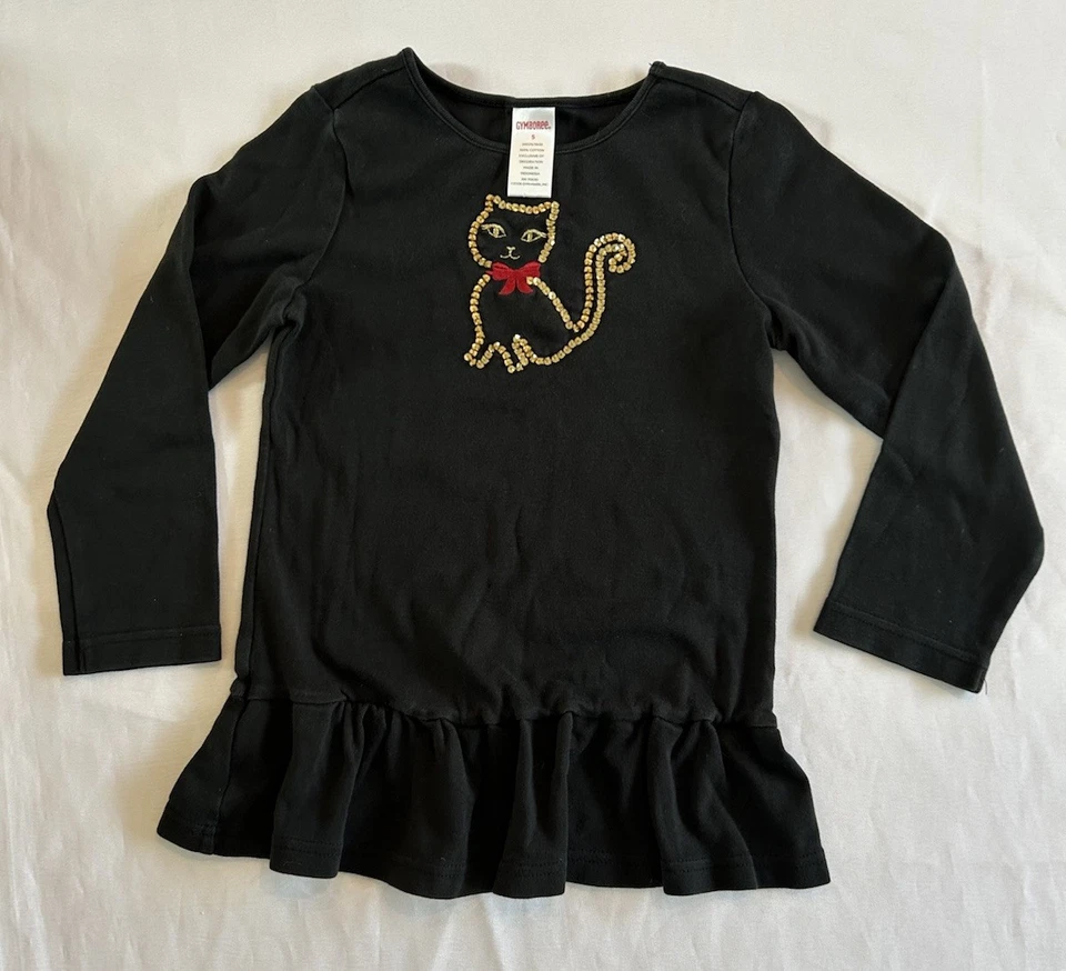 2007 Kid Girl 5 Gymboree GLAMOUR KITTY Cat Lot Skirt Skort Top Shirt Socks Gift - Image 2 of 4