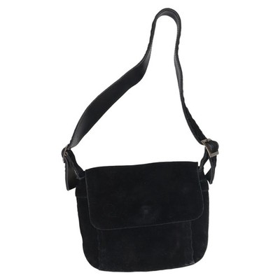 Sisley, Umhängetasche, Damen, Wildleder, Schwarz, Einfarbig, 20, 1, 18 cm #oi0