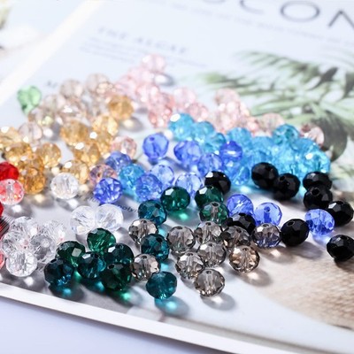 DAHI 600pcs 8mm Glass Beads Briolette Crystal Small, 15color/8mm 