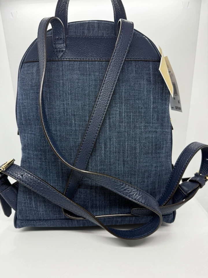NUEVO CON ETIQUETAS BOLSO MOCHILA MICHAEL KORS RHEA MULTI AZUL DENIM PATCHWORK CON BOLSA PARA EL POLVO - ¡RARO! Foto 2 de 4