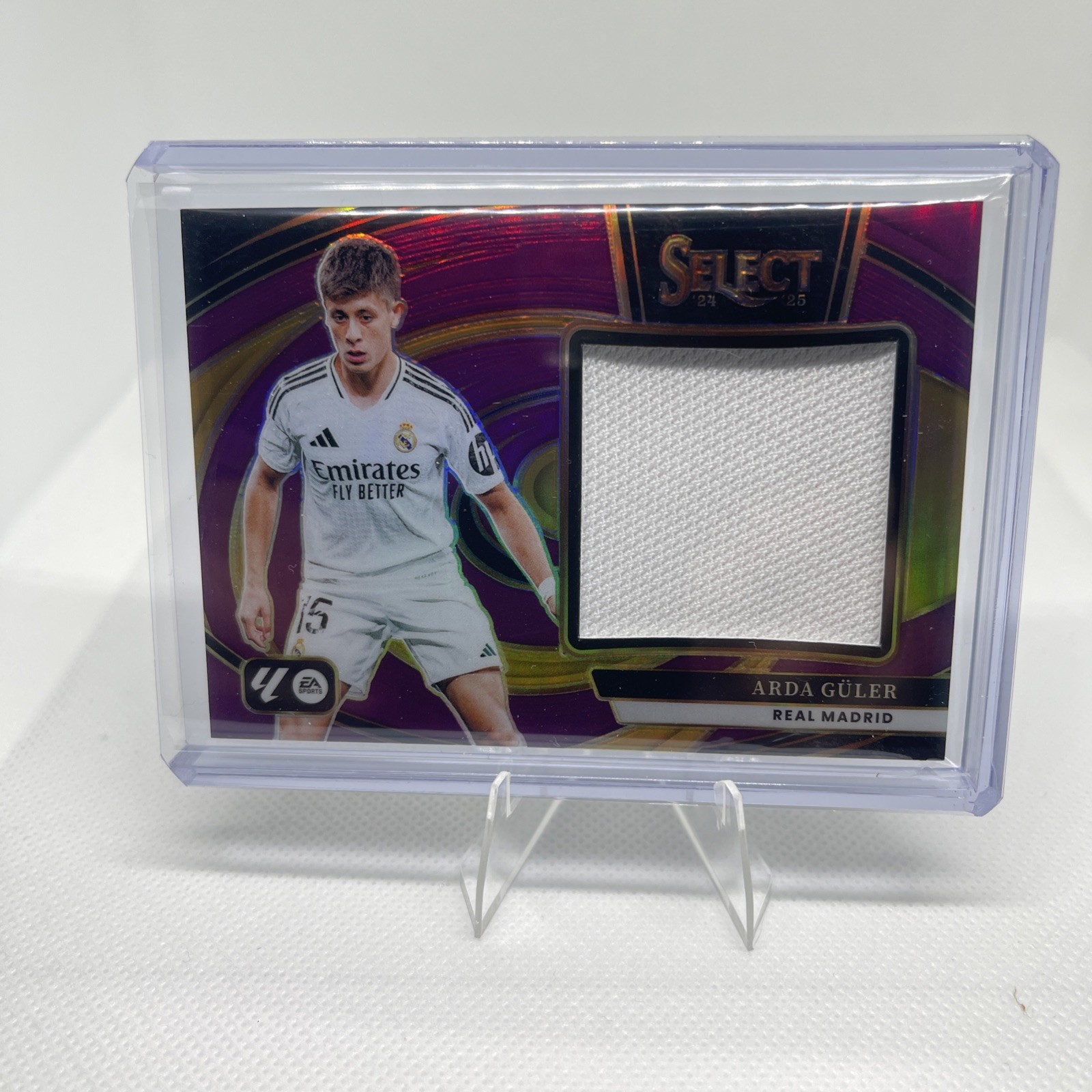 Arda Guler 2024-25 Panini Select La Liga Jumbo Swatches Relic Purple /49