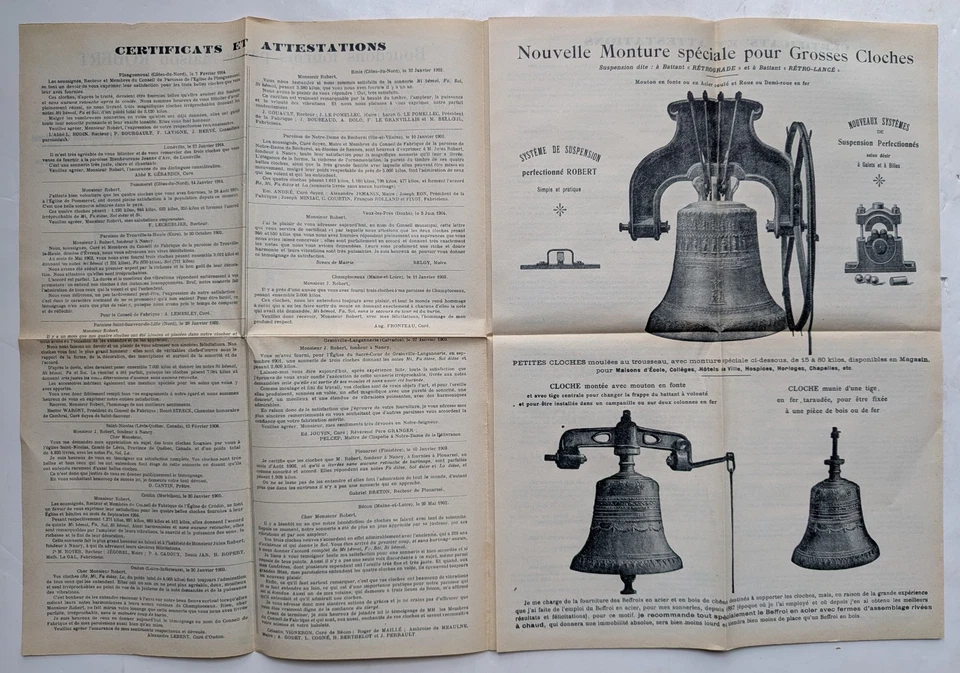 FONDERIE SPÉCIALE de GROSSES CLOCHES d'ÉGLISES - Jules ROBERT, Nancy - dbt XX° - Photo 4/4