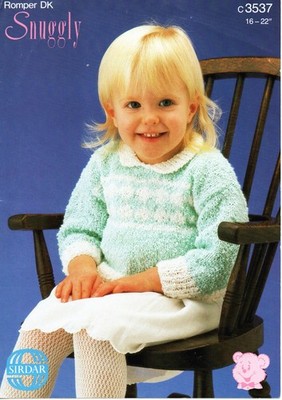 ~ Sirdar Baby Strickmuster für süßen Pullover mit Kragen und Rautenband ~