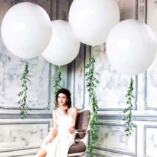 5pcs Large White Balloons Giant 36 Inch White Balloons Jumbo Balloons For Birthd
