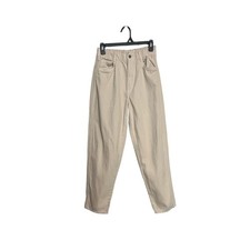 H & M Elastic Scrunch Waist Beige Denim Mom Jeans Pants Women's 4