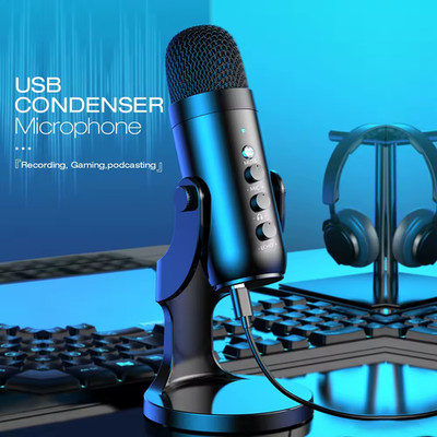 Profi USB Kondensator Mikrofon für PC Mac Gaming Aufnahme Podcasting AUX