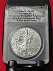 2020(P) American Silver Eagle ASE DOLLAR ANACS MS 70 EMERG PROD STK PHILA #T3834