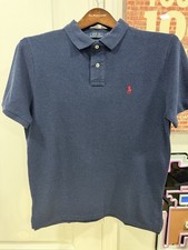 Polo Ralph Lauren Custom Slim Fit Polo Navy Heather Red Logo Men  s Medium