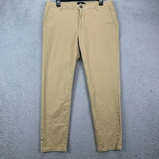 Under 510 Men Khaki Pants 33X27 Tan Chino Casual Flat Front Stretch Straight Leg