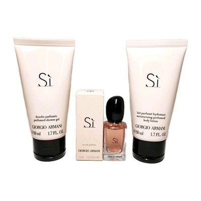 Giorgio Armani Si EDP Miniatur Parfum 7 ml + Duschgel 50ml + Body Lotion 50ml 