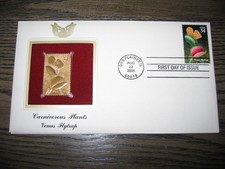 2001 Carnivorous Plants Venus Flytrap Gold Golden Cover Stamp Replica