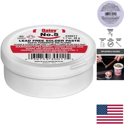 No.5 Paste Flux, 1.7 oz - Lead-Free Soldering Solution for Copper Piping