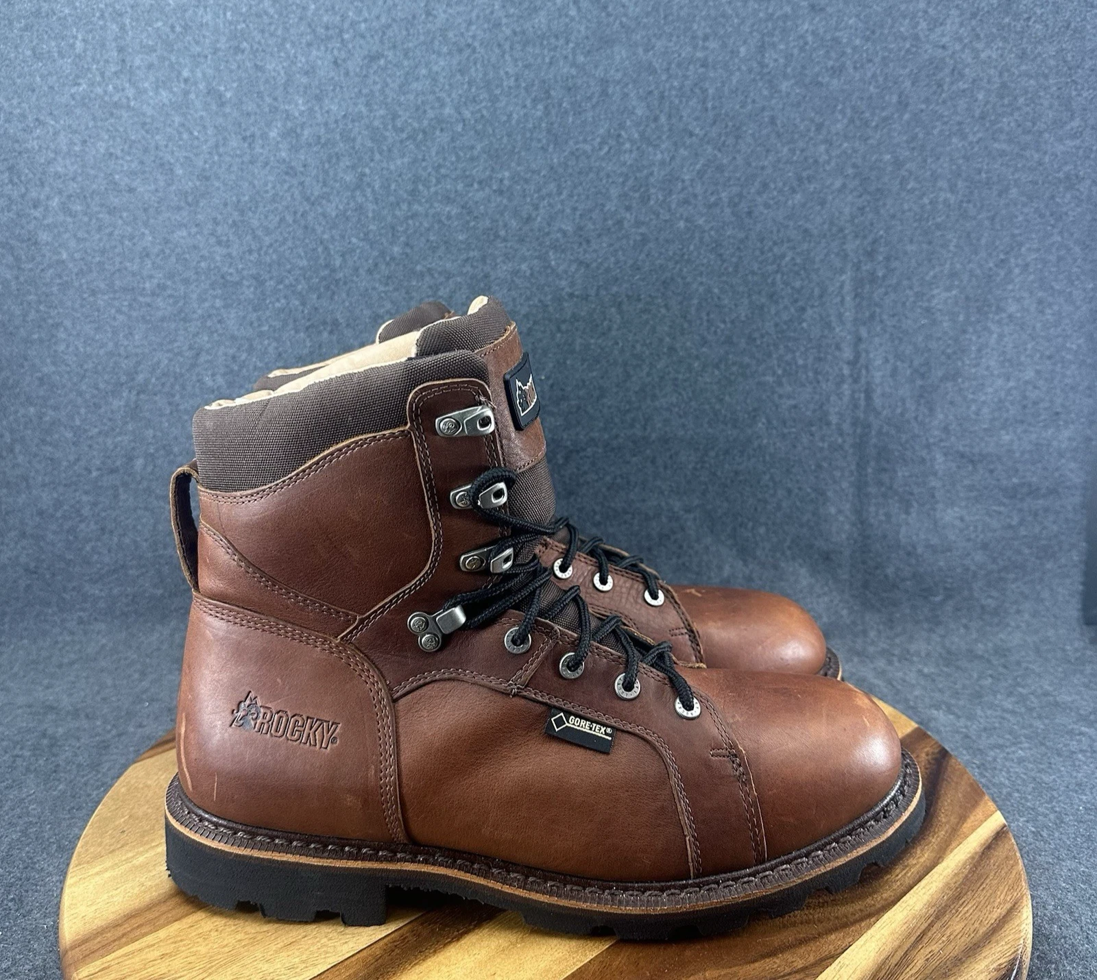 Rocky Brown Leather GTX Portland GoreTex Mens 8" Hunting 200G Boot Sz 13 RKS0307