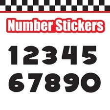 1-3 Digit Number Vinyl Die Cut Sticker x3 3"-16" Height White Yellow Tan 1127S