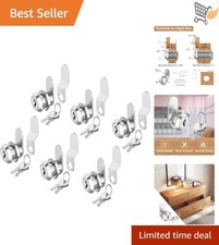 6 Pack Cabinet Locks with Keys Zinc Alloy 5/8 Inch Keyed Alike Drawer Mailbox...