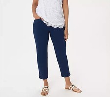 Susan Graver Weekend Premium Stretch Crop Pants-Sapphire-Petite XL-A353369-NEW