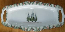 Arte Italica "Natale" Christmas 17" Rectangular Handled Serving Platter Tray