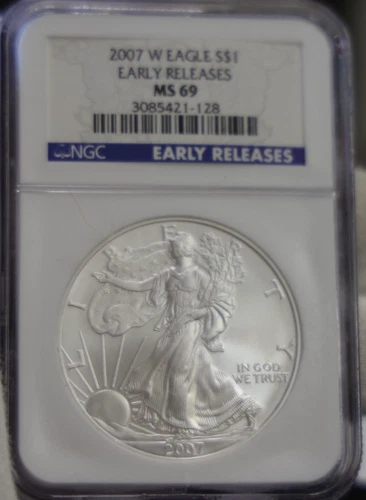 2007 W US Silver Eagle $1 NGC MS69 25th Anniversary ER