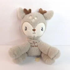 MTY International Gray Deer My 1st First Easter Plush Rattle Baby Toy 7"