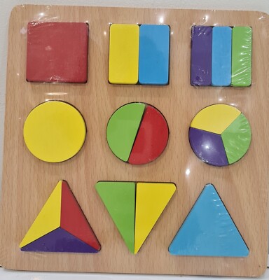 Wooden Shapes Kids Geometry Educational Toys Puzzle Montessori Early ...