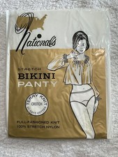 Vintage Nationals Stretch Nylon Terry Crotch Brief Panty M Average White NIP
