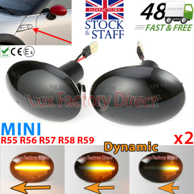 DYNAMIC LED CLEAR Audi Style Sweep Side Indicator Repeater Marker LUXFACTORY