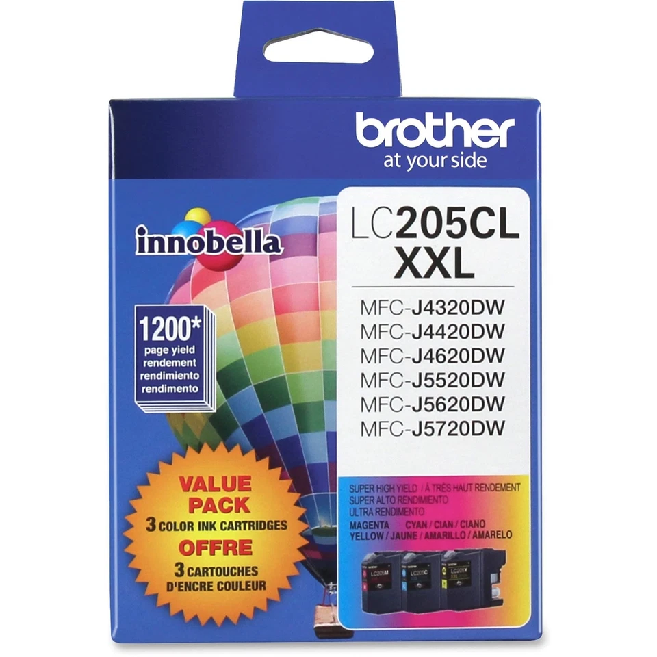Brother LC2053PKS Genuine 3 Pack Color Ink Cartridges Cyan Magenta Yellow - Image 3 of 4