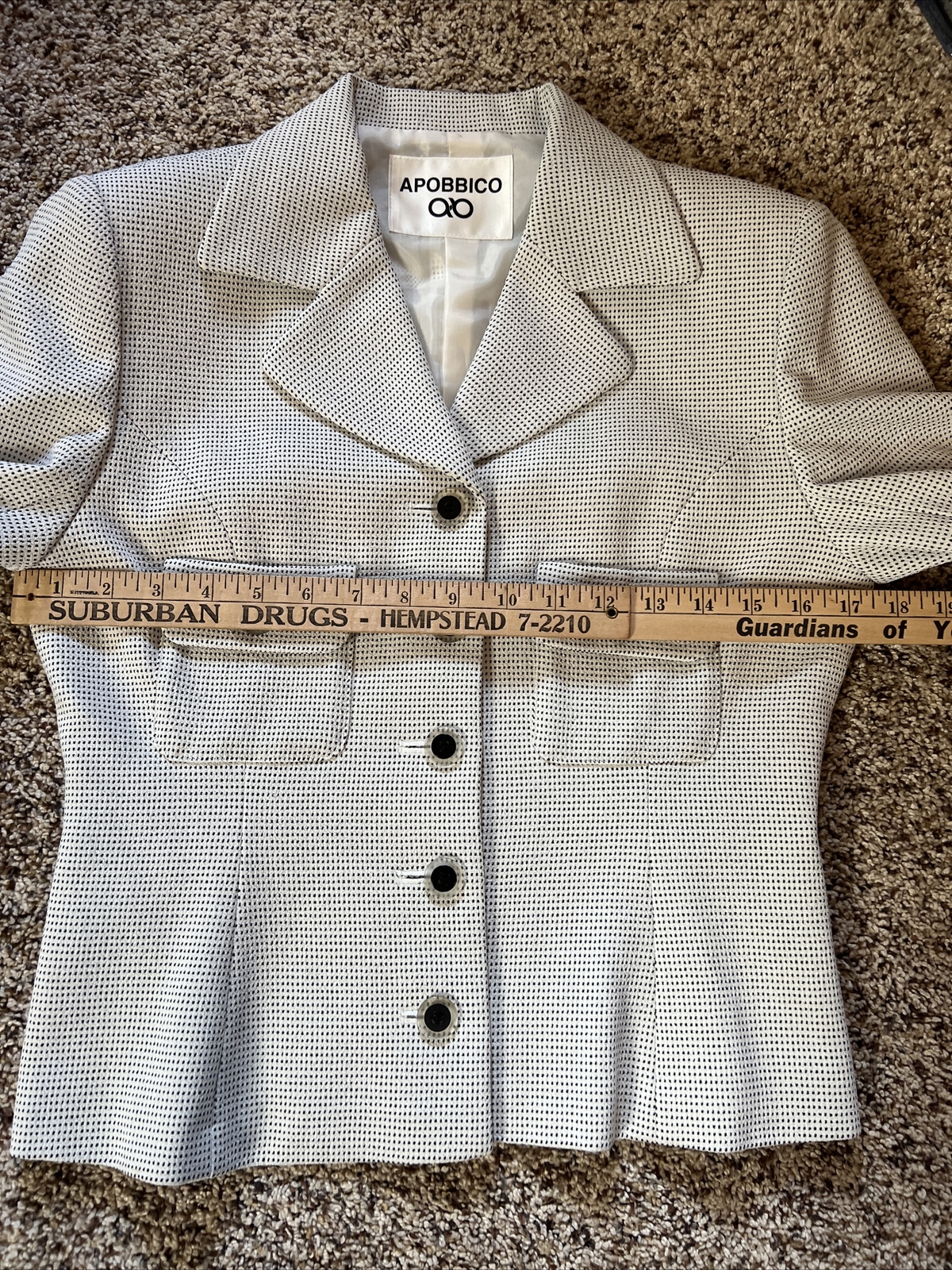 Apobbico Classic White Black Skirt Suit Lined Tailored Japanese Tags Women’s image 6