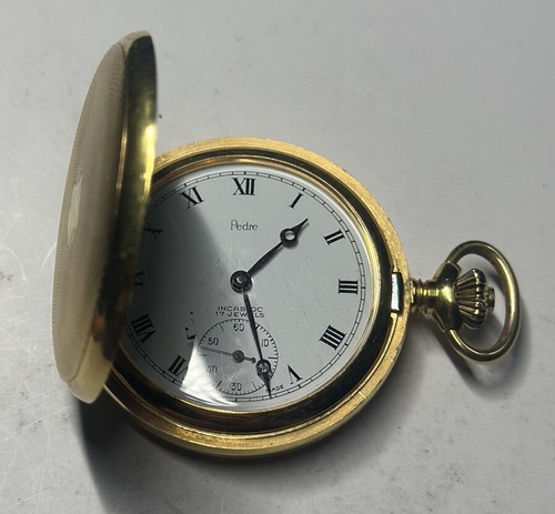 Vintage Pedre 17 Jewels SWISS MADE INCABLOC Manual Wind Pocket Watch - D1
