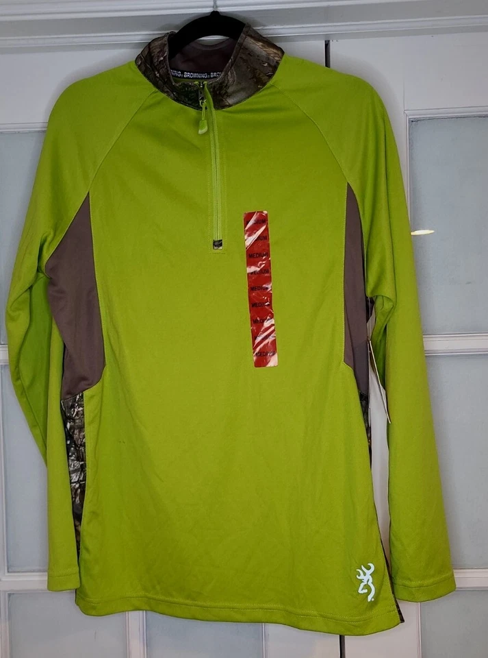 Browning X RealTree Dark Citron Size: (Medium) Men's Kill Buck Quarter Zip Shirt - Image 4 of 4