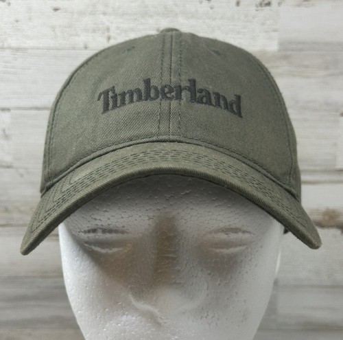 Timberland Hat Cap Snapback Olive Green Embroidered Front 100% Cotton