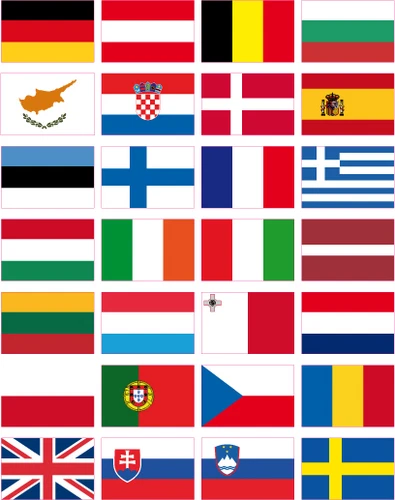 28 Countries Vinyl Stickers ALL EUROPE FLAGS 35x25mm (1"x1.5")