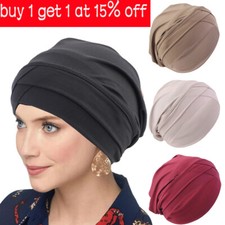 Women Muslim Stretch Turban Hat Chemo Cap Hair Loss Head Scarf Wrap Cover Hijab  