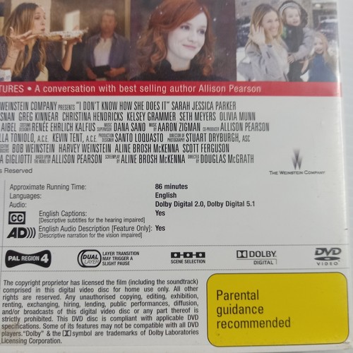 I DONT KNOW HOW SHE DOES IT DVD - l - Sarah Jessica Parker - Pierce Bronson, - Picture 7 of 7