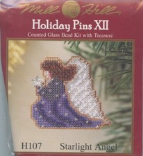 Mill Hill Holiday Pins XII Starlight Angel Counted Glass Bead Kit w Treasure