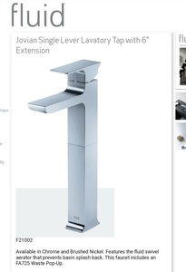 Fluid Faucets F21002bn Jovian Single Handle Bathroom Vessel Sink