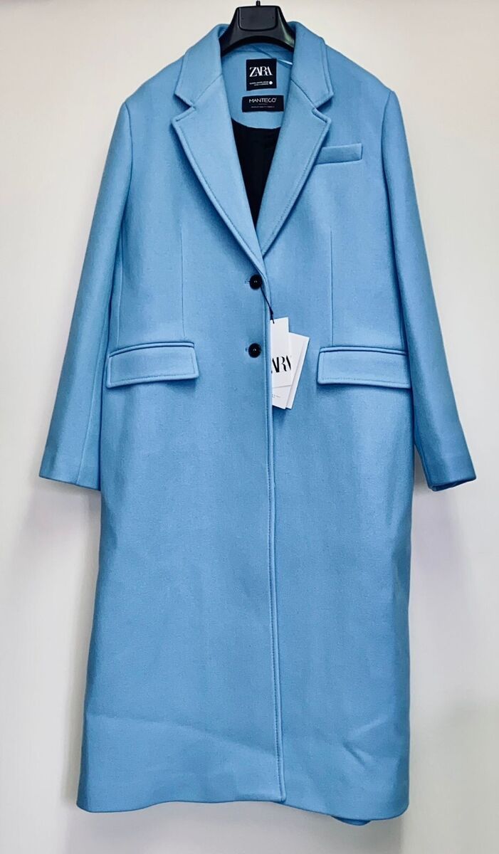 ZARA ZW COLLECTION MANTECO WOOL COAT SKY BLUE NEW FW24 SIZES ZARA ZW COLLECTION MANTECO WOOL COAT SKY BLUE NEW FW24 SIZES