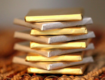 Madlen Schokoladen Gold Gastgeschenk Schokotafel Quadratisch Hochzeit, Taufe