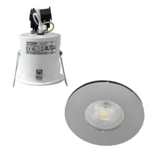 Aurora EN-DLM981X Fire Rated Downlight GU10 Fixed Polish Chrome Flat Bezel IP65