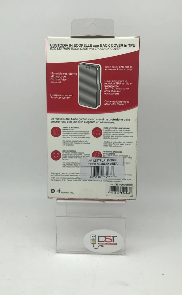 Cover case AREA a Libretto Per LG NEXUS 5X Rigida similpelle Nera - Immagine 2 di 3