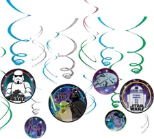 Swirl Hanging Decorations - 5" & 7" (Pack of 12) - Perfect for Themed Parties & 