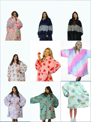 Oversized Winter Warm Women's Hoodie Blanket Cozy Fleece Wearable Sweatshirt - Picture 38 of 38
