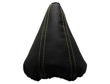 Weiß Faden Echtleder Schaltmanschette Schaltsack Für BMW X3 E83 (2003-2011)