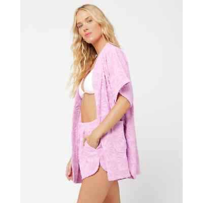 L*Space Soleil Cover-Up Robe Tie Waist Lavender Purple Size S NWT